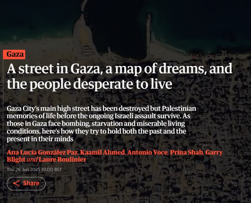 A street in Gaza, a map of dreams, and the people desperate to live